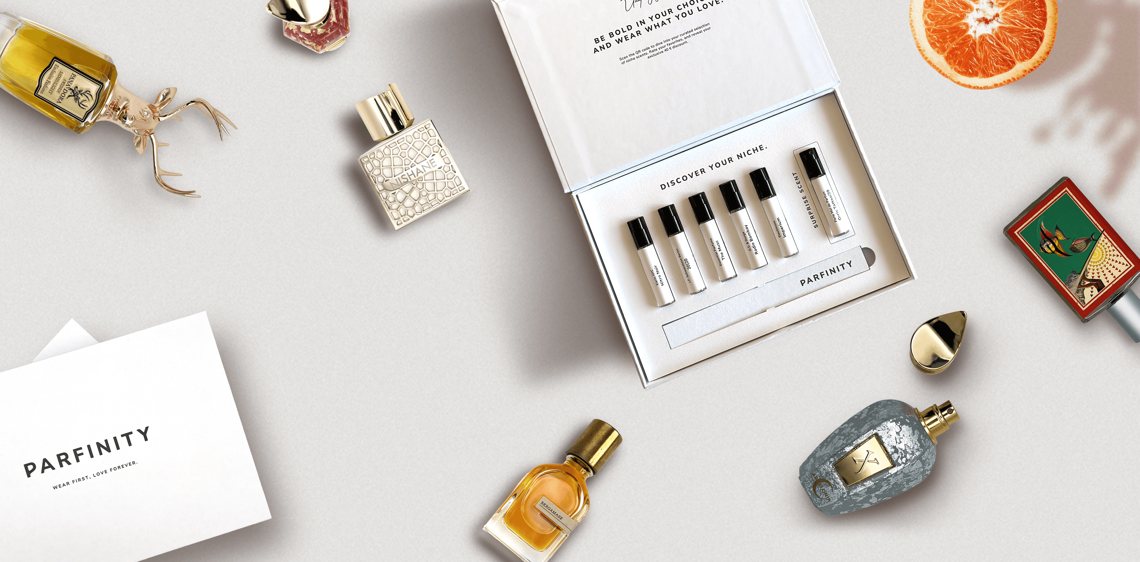 Perfumes on a table