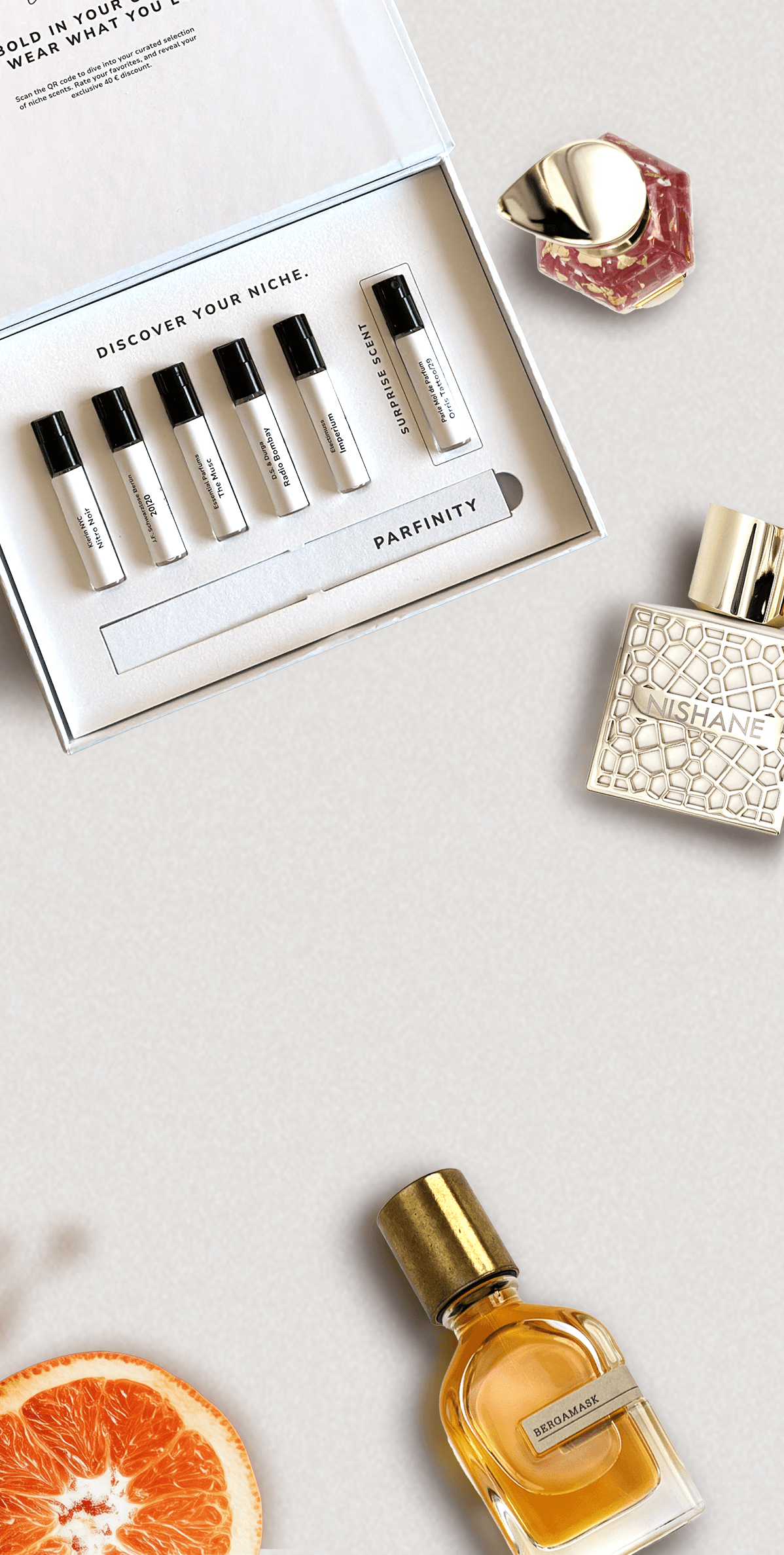 Perfumes on a table